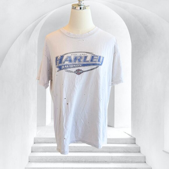 Urban Outfitters Tops - Vintage Harley Davidson Distressed Graphic White Size XL